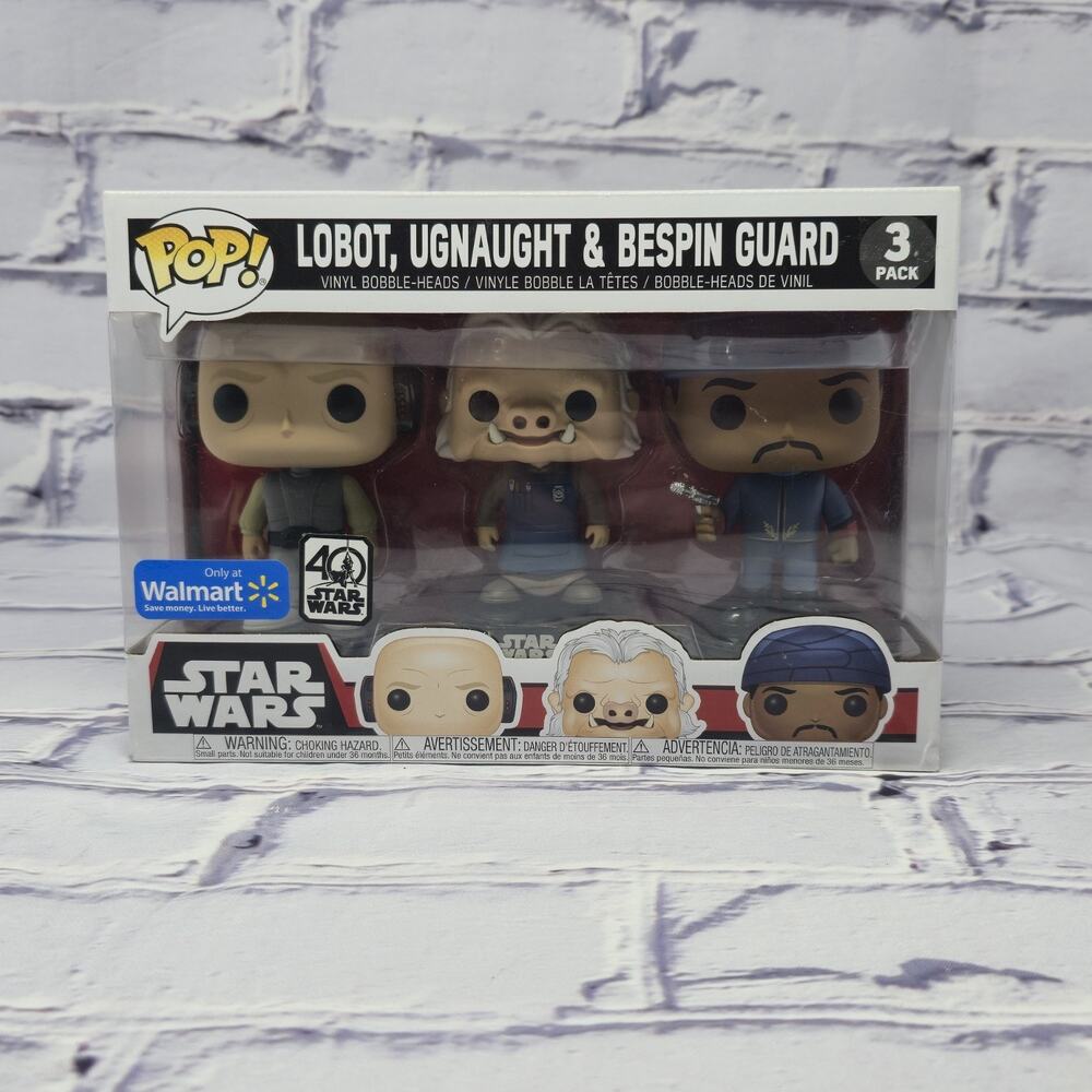 Funko Pop! Star Wars Lobot, Ugnaught & Bespin Guard 3-Pack Walmart Exclusive
